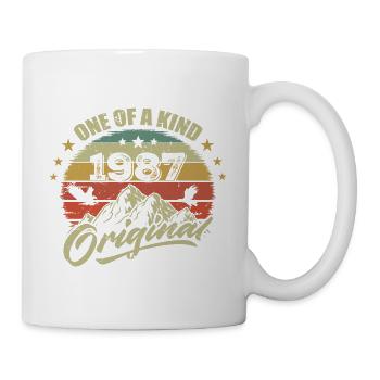 1987 Anniversaire vintage 1987 rétro né en 1987 - Mug blanc - blanc - Droite