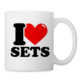 Ich liebe Sets - Fitness-Gewichtheben lustig - Tasse - Weiß - Rechts