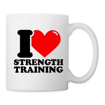 Ich liebe Krafttraining - Fitness-Gewichtheben lus - Tasse - Weiß - Rechts