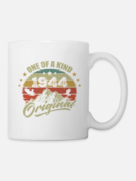 1944 Anniversaire vintage 1944 rétro né en 1944 - Mug blanc - blanc