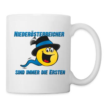 Niederösterreicher sind immer die Ersten - Tasse - Weiß - Rechts