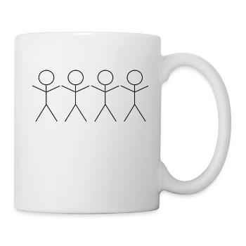 4 Strichmännchen - Tasse - Weiß - Rechts