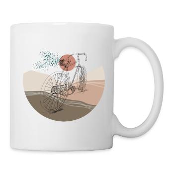 Fahrrad Retro - Tasse - Weiß - Rechts