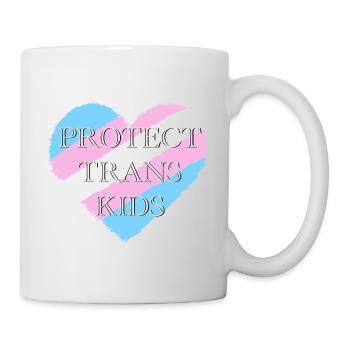 Trans-Herz - Trans-Kinder schützen - Tasse - Weiß - Rechts