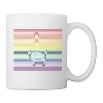 Middle Finger bunt - Tasse - Weiß - Rechts