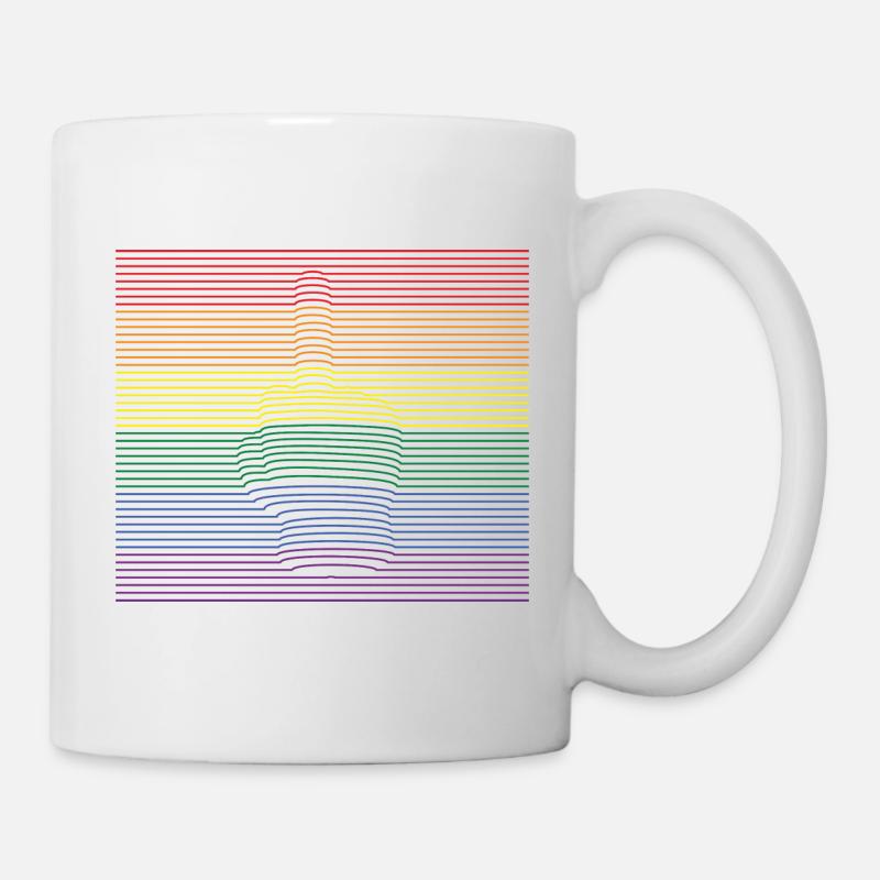 Middle Finger bunt - Tasse - Weiß