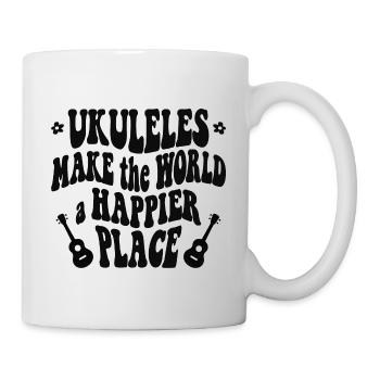 Ukuleles make the world a happier place - Mug - white - Right
