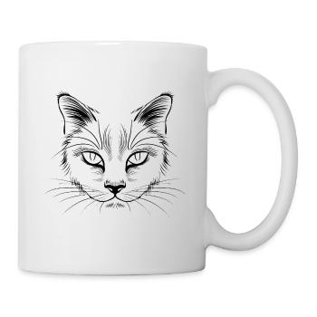 Cat, Cat Motif, Cat Face - Mug - white - Right