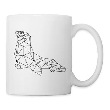 Seehund Robbe geometrisch - Tasse - Weiß - Rechts