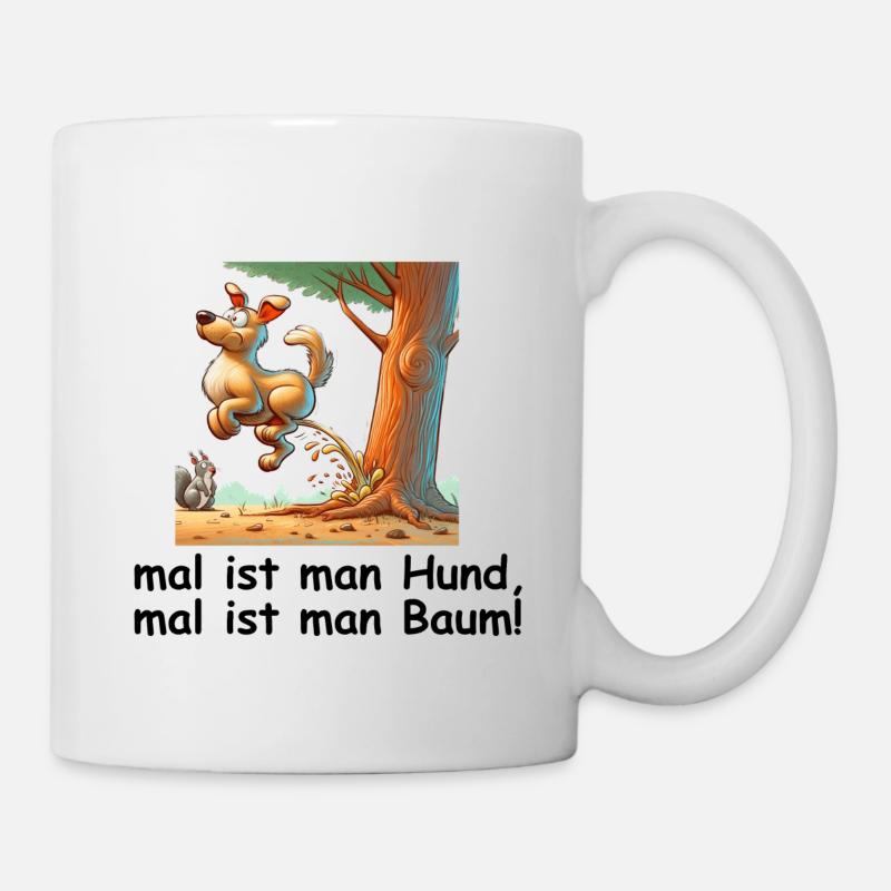 hund baum 2 - Tasse - Weiß