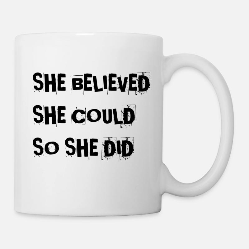 elle croyait... - Mug blanc - blanc