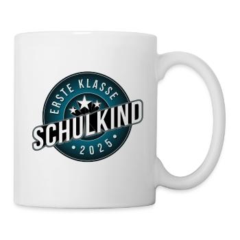 Einschulung schulkind blau 2025 Jungs erste Klasse - Tasse - Weiß - Rechts