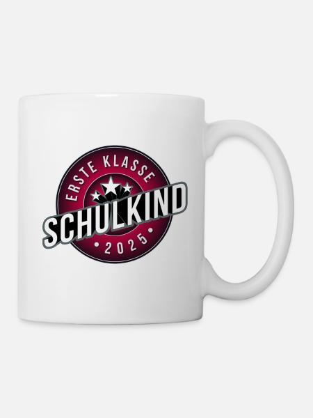 Erste Klasse schulkind 2025 mädchen rosa - Tasse - Weiß