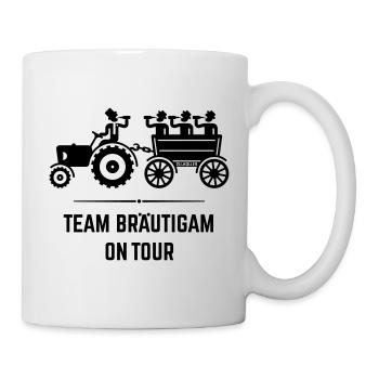Team Bräutigam On Tour Mit Trecker (JGA / Black) - Tasse - Weiß - Rechts