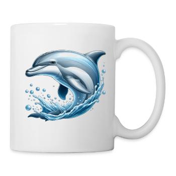 Friendly dolphin (jumping out of the sea) - Mug - white - Right