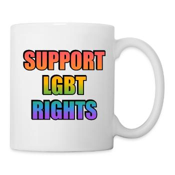 Support LGBT Right rainbow - Mug - white - Right