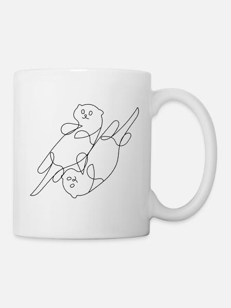 Otter One-Line-Art - Tasse - Weiß