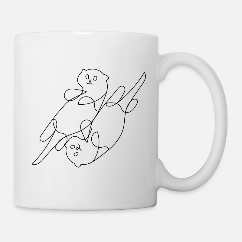 Otter One-Line-Art - Tasse - Weiß