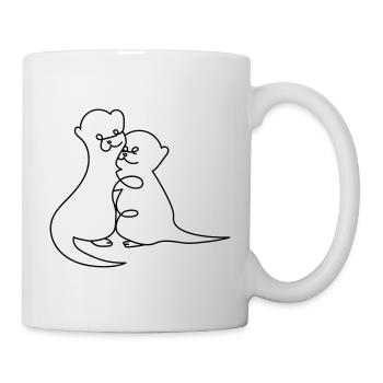 Otter One Line Drawing - Mug - white - Right
