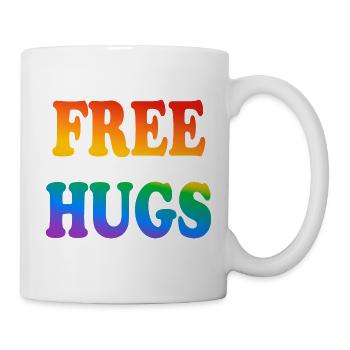 Kostenlose Umarmungen LGBTQ Pride - Tasse - Weiß - Rechts