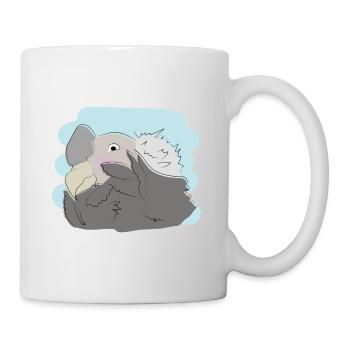 Illustriertes Design mit Geier - Tasse - Weiß - Rechts
