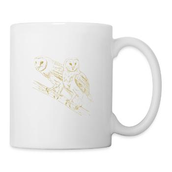 Illustrierte Designs mit Eulen - Tasse - Weiß - Rechts