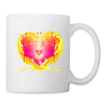 Le cœur derrière les flammes - Mug blanc - blanc - Droite