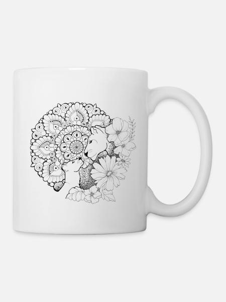 Löwen Mama und Kind - Tasse - Weiß