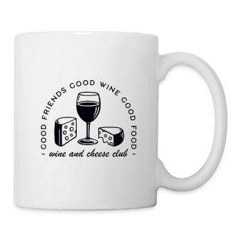 Wine and cheese lover quotes friends club - Mug - white - Right