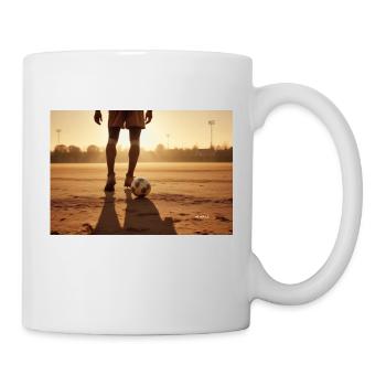 Football Design T-shirt - Tasse - Weiß - Rechts