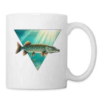 Hecht Raubfisch Angeln Fischen - Tasse - Weiß - Rechts