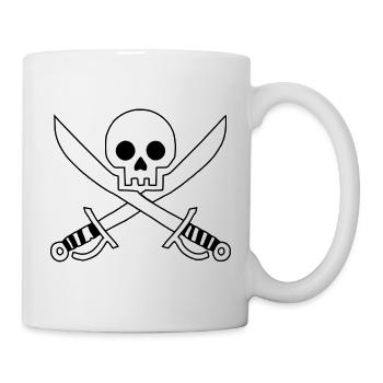 Pirat - Totenschädel - Tasse - Weiß - Rechts