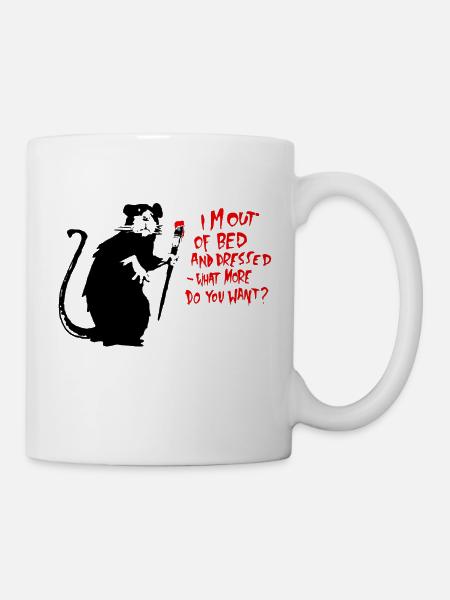 out of bed - Tasse - Weiß