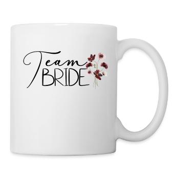 Team Braut schwarz, Zukünftige, Hochzeit, JGA - Tasse - Weiß - Rechts