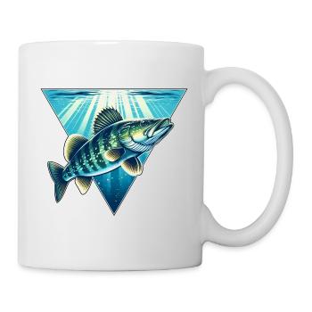 Zander Angeln Fischen Raubfisch - Tasse - Weiß - Rechts