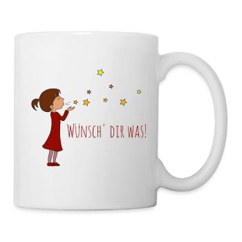 Design für Weihnachten Sternen Mädchen Wunsch - Tasse - Weiß - Rechts