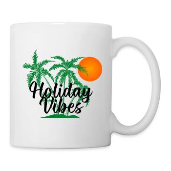 Urlaub Urlauber Palmen Sommer Sonne Strand Insel - Tasse - Weiß - Rechts
