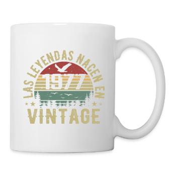 Legenden sind geboren 1977 Geburtstagsgeschenk 1977 - Tasse - Weiß - Rechts