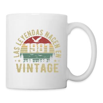 Legenden sind geboren 1981 Geburtstagsgeschenk 1981 - Tasse - Weiß - Rechts