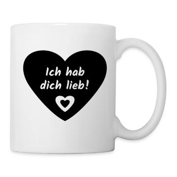 Ich hab dich Lieb Herz - Tasse - Weiß - Rechts