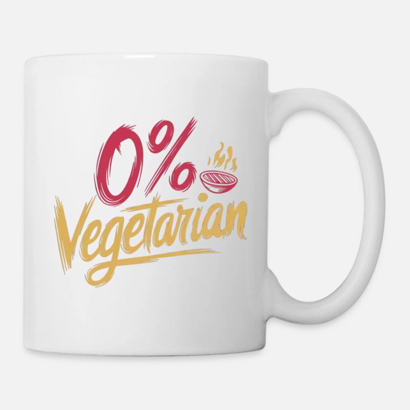 0% Vegetarian 11 - Tasse - Weiß