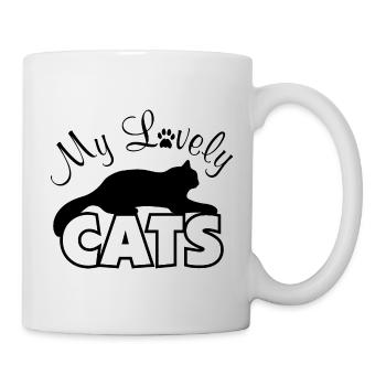 Meine lieben Katzen - Tasse - Weiß - Rechts