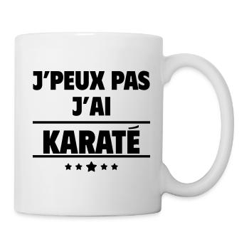 J'peux pas j'ai karaté, karatéka, cadeau noël - Mug blanc - blanc - Droite