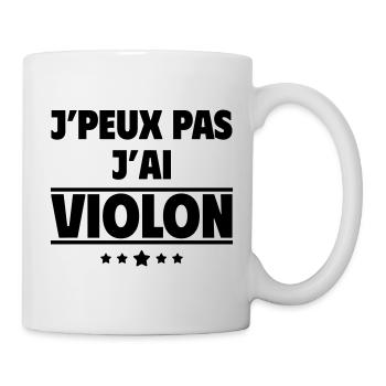 J'peux pas j'ai violon, violoniste, noël - Mug blanc - blanc - Droite