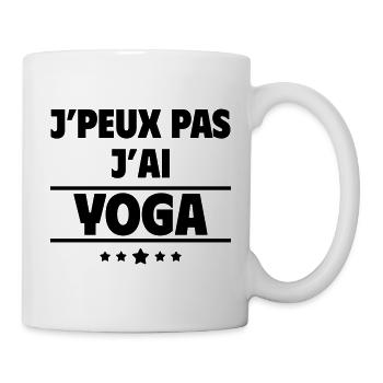 J'peux pas j'ai yoga, yogi, yogini - Mug blanc - blanc - Droite