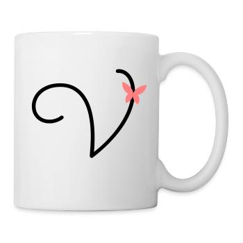 Lettre V Papillon Lettre - Mug blanc - blanc - Droite