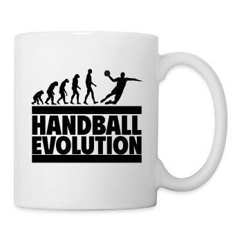 Handball Evolution Perfektes Geschenk Handballer - Tasse - Weiß - Rechts