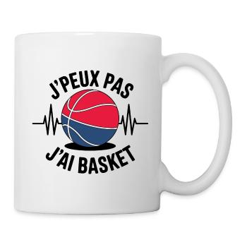 je peux pas j'ai basket - Battement de cœur Basket - Mug blanc - blanc - Droite
