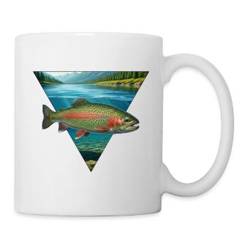 Forelle Angeln Regenbogenforelle Fliegenfischen - Tasse - Weiß - Rechts