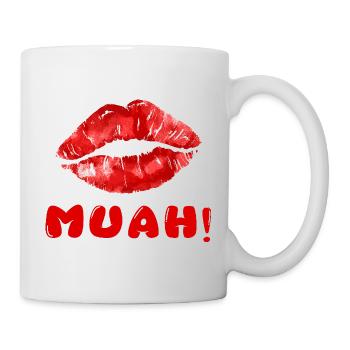 Cadeau Fun : Design MUAH – T-shirt Bisou et Charme - Mug blanc - blanc - Droite